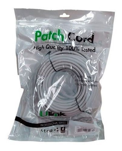 Cable De Red / Patch Cord Certificado Cat6 20 Mts Gris-1
