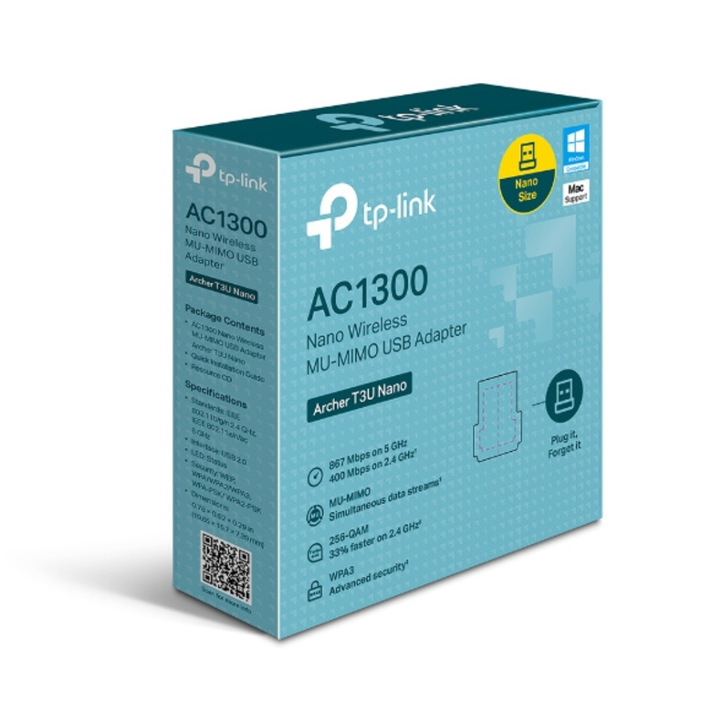 Adaptador USB Nano WIFI Dual Band Archer T3U AC1300-1