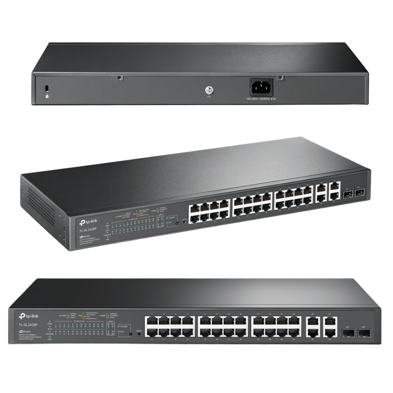 Switch Inteligente 24 Puertos PoE+ 4 Puertos gigabit + 2 SFP TL-SL2428P Omada-4