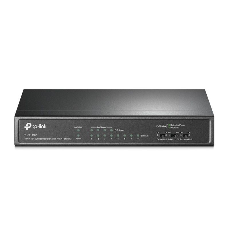Switch 8 Puertos 4 Puertos PoE+ 10/100Mbps TL-SF1008P-2