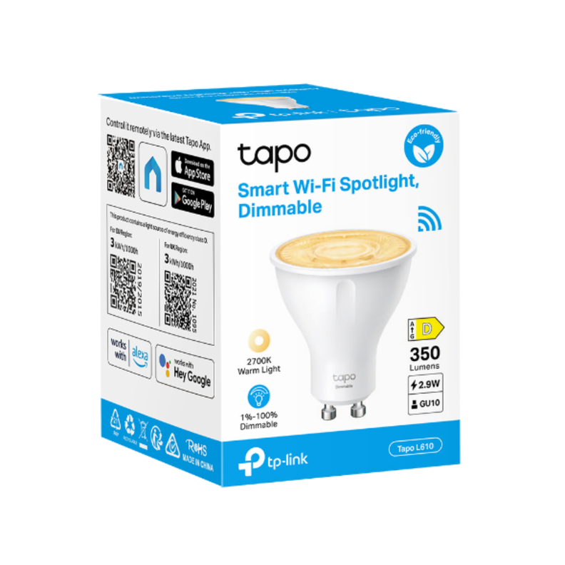 Ampolleta Bombilla LED Blanca Cálida WiFi GU10 Tapo L610-7