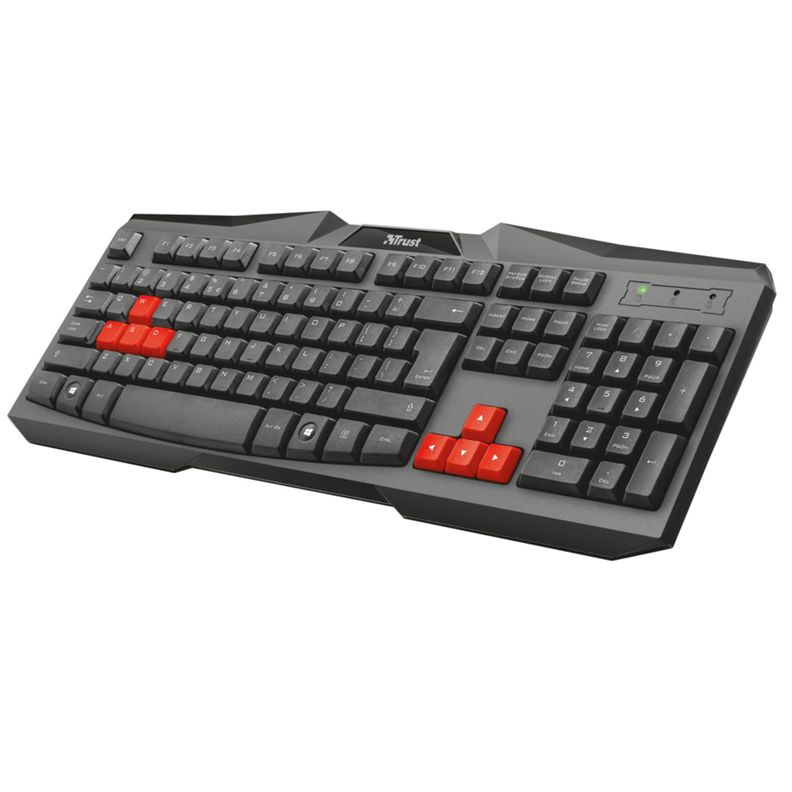 Teclado Gamer USB Trust Ziva Qwerty Español Negro con Rojo-0