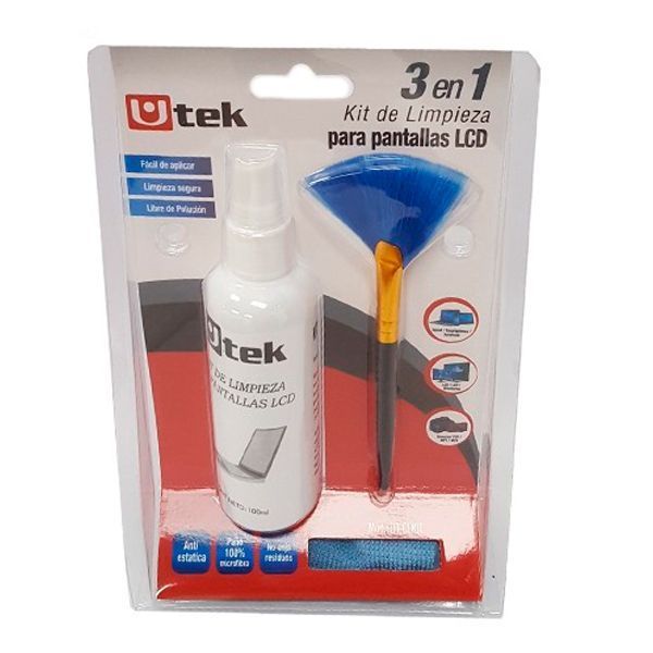 Kit de Limpieza 3 en 1 Liquido 100ml, Escobilla y Paño UT-CLKIT-2