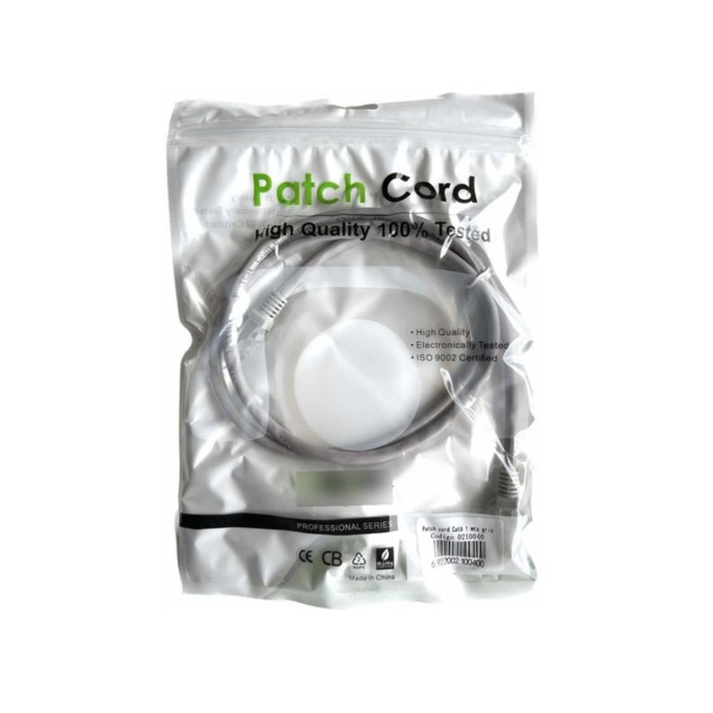 Cable De Red / Patch Cord Certificado Cat6 1 Mts Gris-1