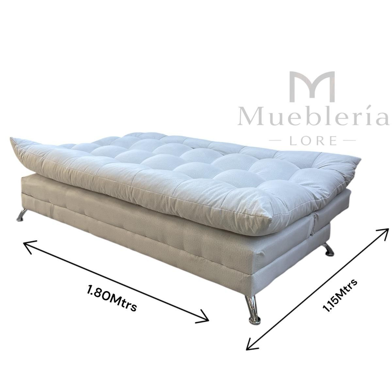 SOFA FUTON GLOBO 3 CUERPOS EN NEGRO LINO-1