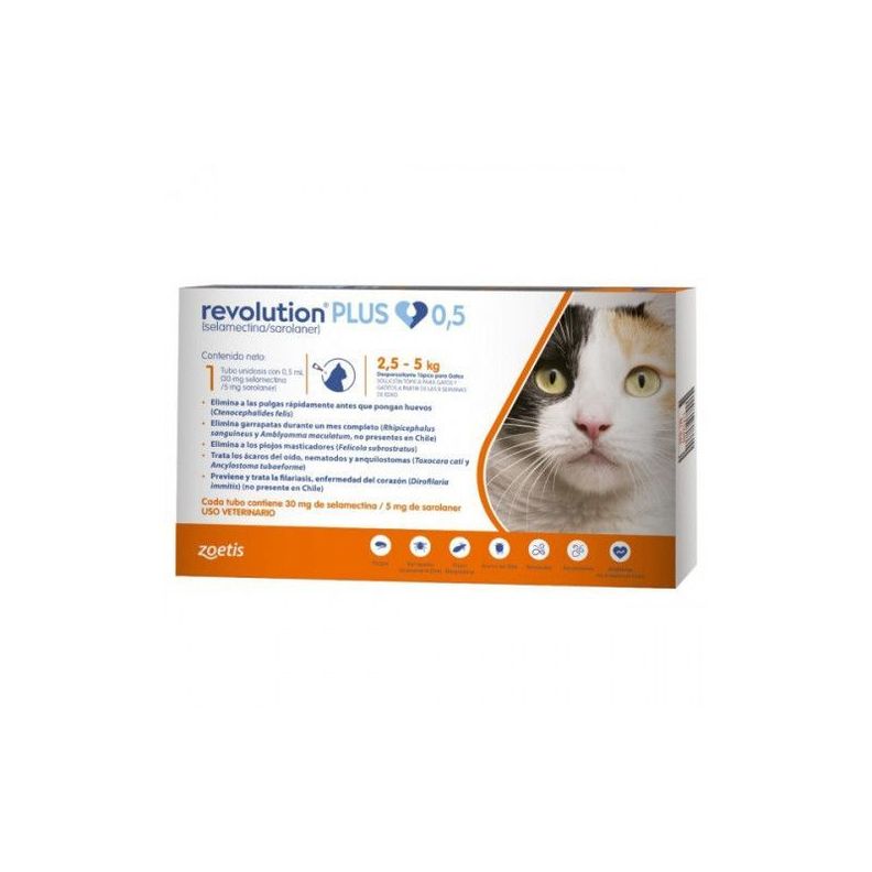 Revolution Plus Gato 2,5 a 5 kg Antiparasitario interno y externo-1