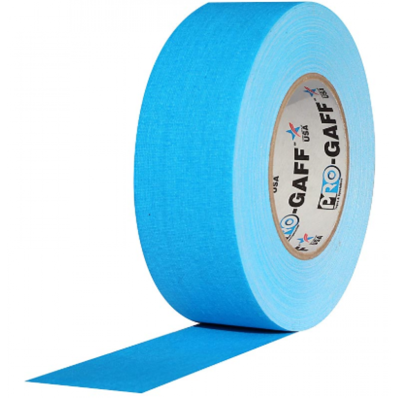 Cinta Gaffer de tela azul fluor 45 metros-0