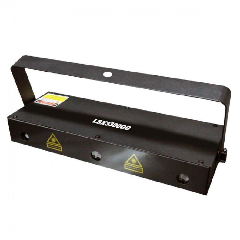 Laser de tres punteros en forma de abanico verde  300mW-0