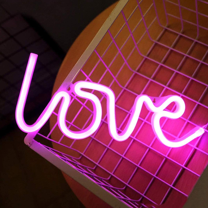 Letras Led Estilo Neón LOVE /USB/35 X15 CM-0