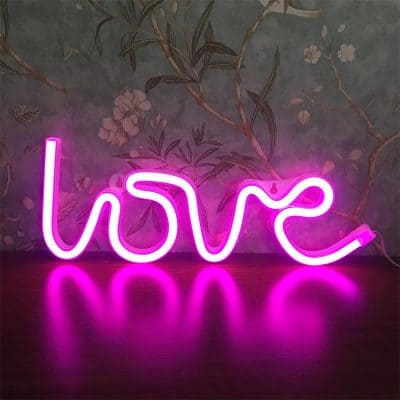 Letras Led Estilo Neón LOVE /USB/35 X15 CM-1