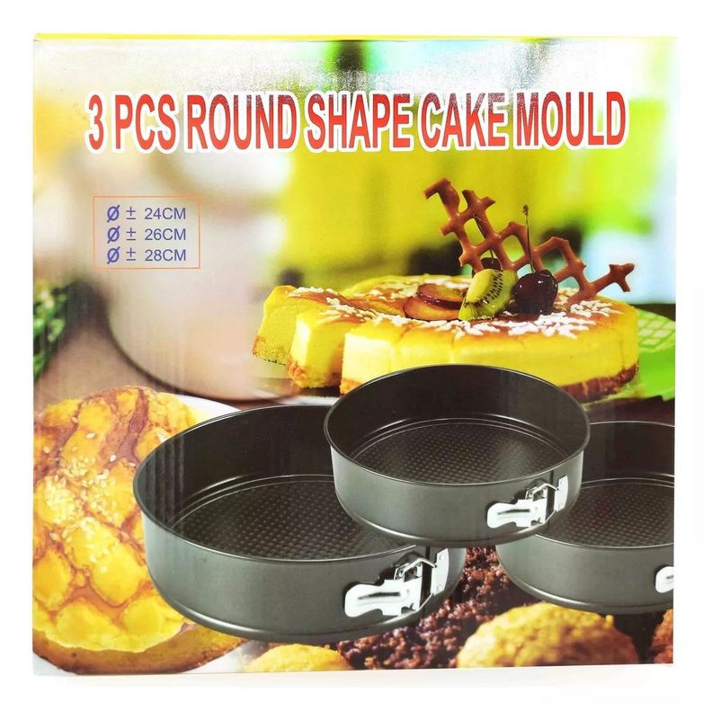 Moldes De Torta Desmontable Antiadherente X 3 Color Negro-0