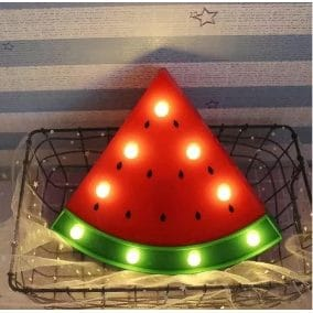 Lámpara decorativa de sandía con luces LED-1