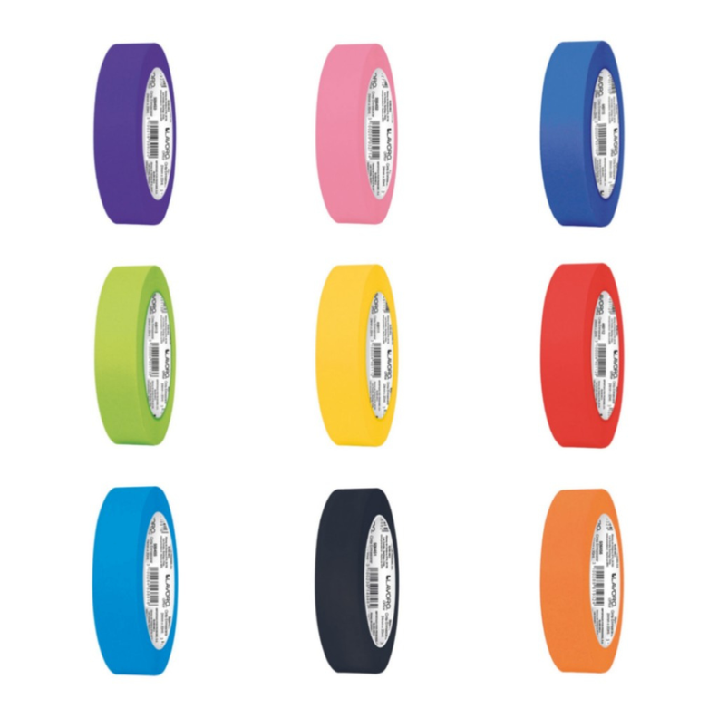 Cinta Enmascarar Masking Tape Color 24mmx20m 9 Colores-0