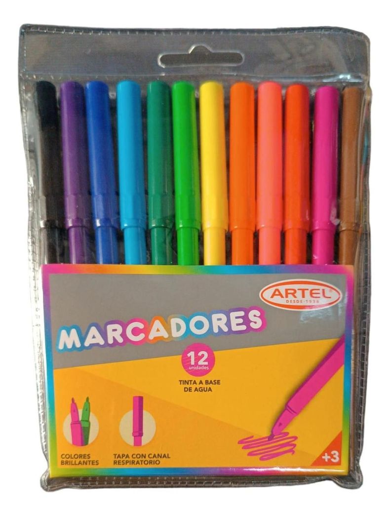 Estuche 12 Marcadores. Lápices Scripto. Artel-2