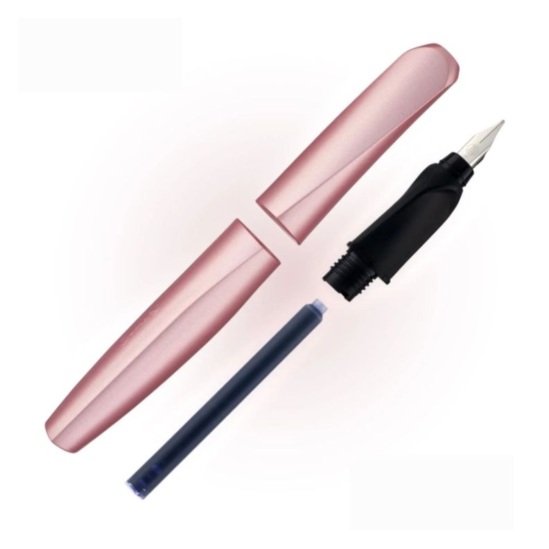 Lapicera Pluma Estilográfica Pelikan Twist Rosado Metalizado-3