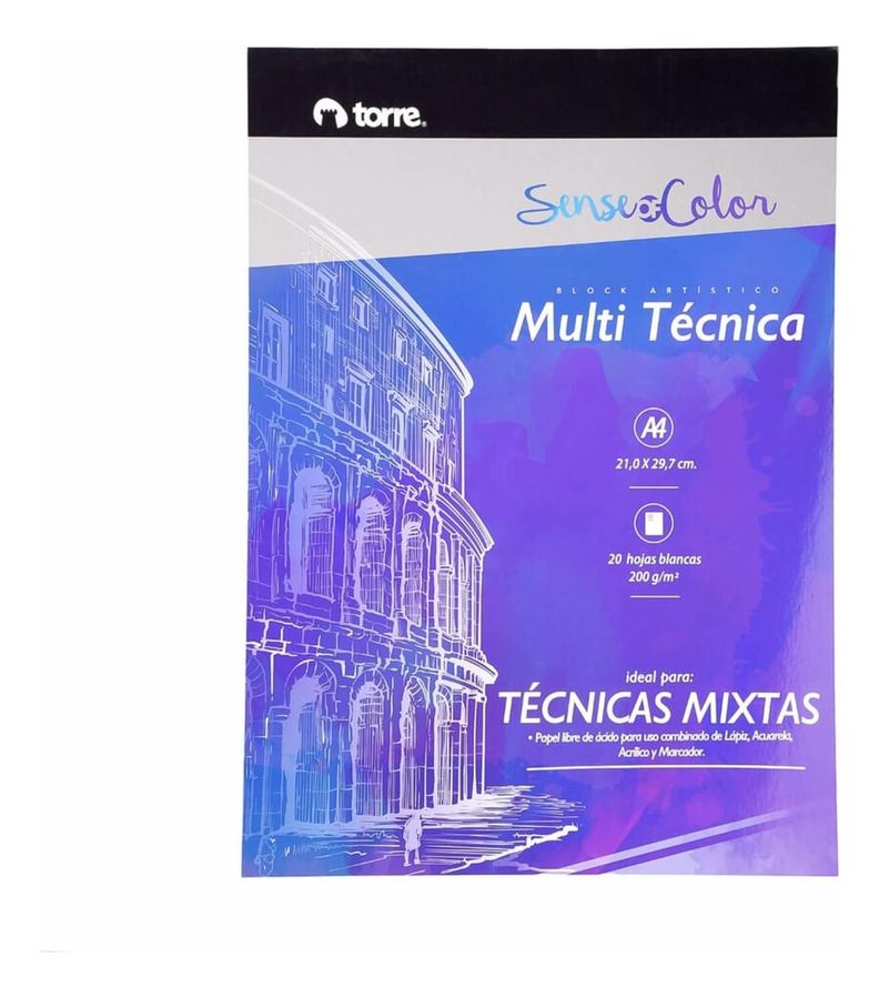 Block Artistico Multitecnica A4, 20h Sense Of Color. Torre Blanco