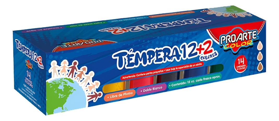 Tempera 12+2 Colores 15 Cc. Proarte-1