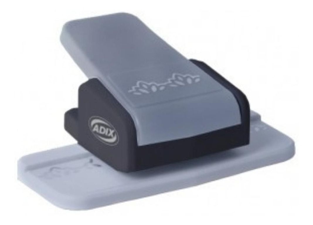 Perforador De Borde Diseno Hojas Gris