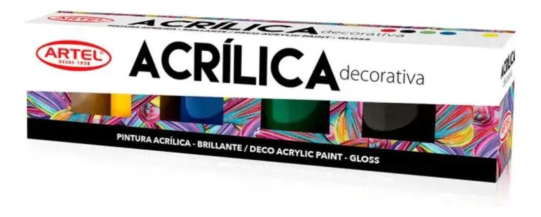 Estuche Pintura Acrílica Decorativa 6 Colores 15ml. Artel-0