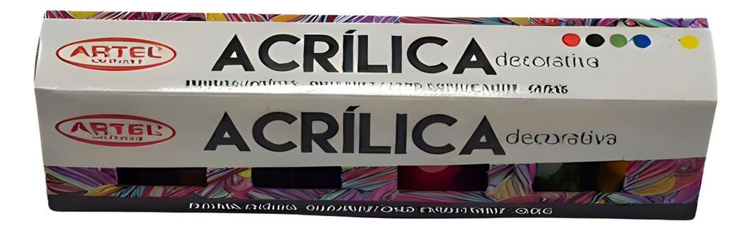 Estuche Pintura Acrílica Decorativa 6 Colores 15ml. Artel-1