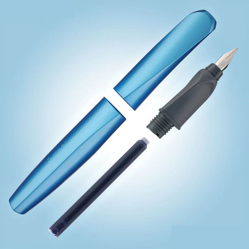 Lapicera Pluma Estilográfica Pelikan Twist Azul Metalizado-3