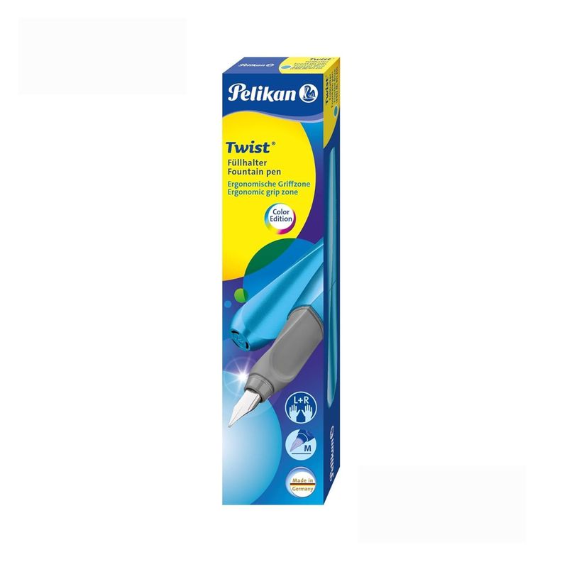 Lapicera Pluma Estilográfica Pelikan Twist Azul Metalizado-4