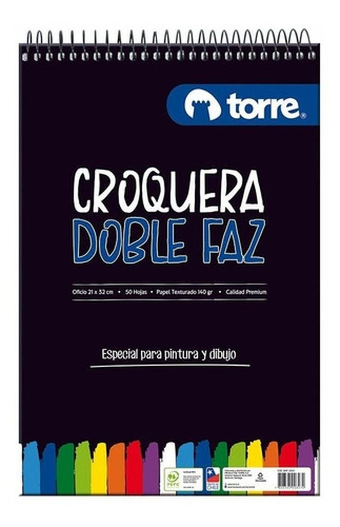 Croquera Doble Faz Oficio 21x32 Cm 50 Hojas. Torre-0