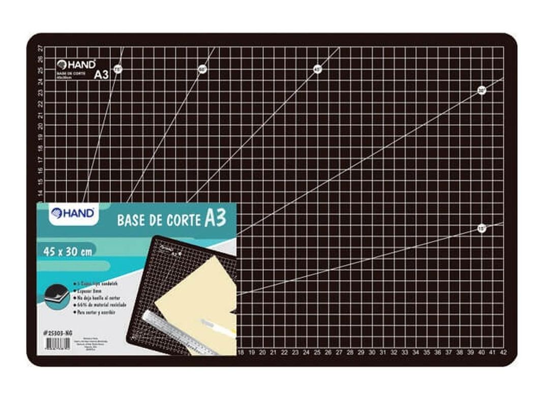 Base De Corte A3 (45x30cm) Hand Negro. Salvacorte-0
