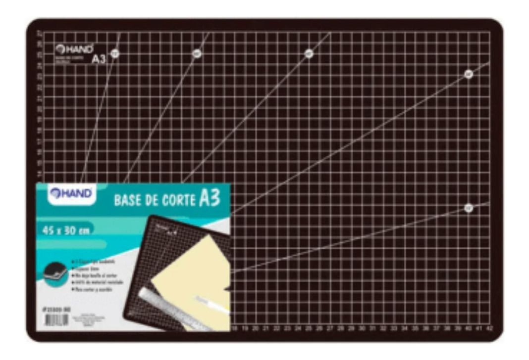 Base De Corte A3 (45x30cm) Hand Negro. Salvacorte-2