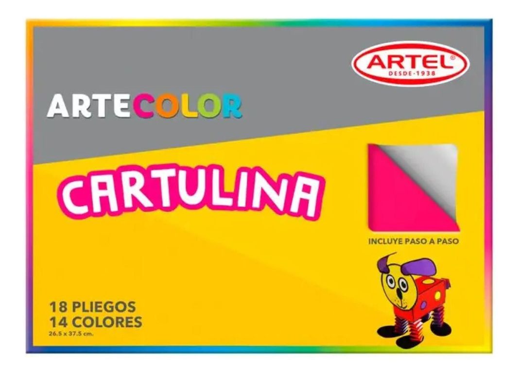 Estuche, Carpeta Artecolor Cartulina Colores 18 Hojas. Artel-0