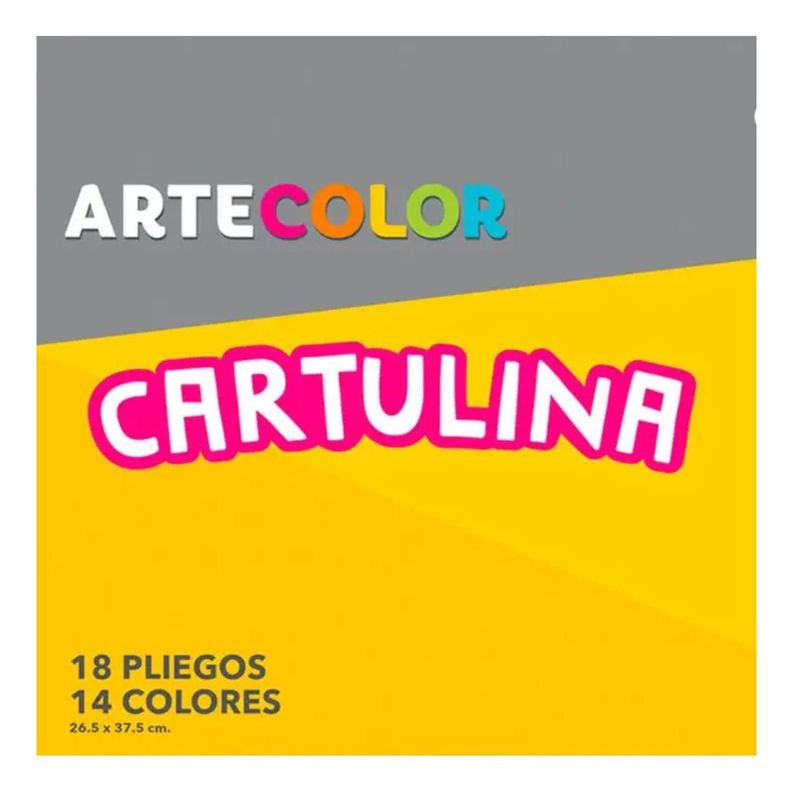 Estuche, Carpeta Artecolor Cartulina Colores 18 Hojas. Artel-1