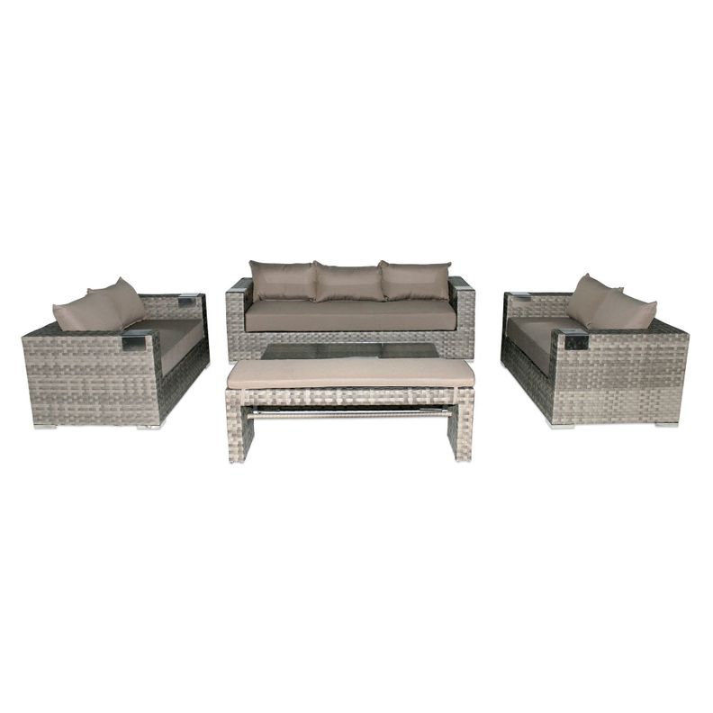 Set Muebles terraza XL Gris + Banqueta-0