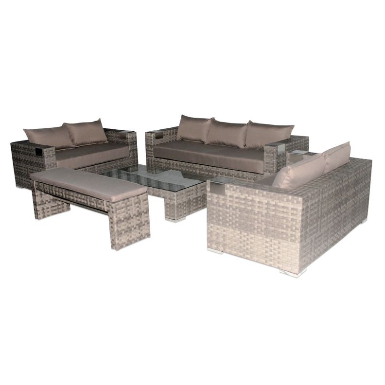 Set Muebles terraza XL Gris + Banqueta-1