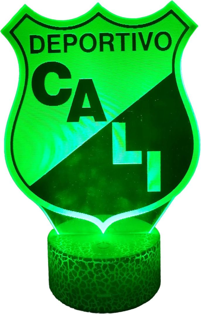 Lámpara ilusión 3D Colombia Deportivo Cali 7 Colores Led-0