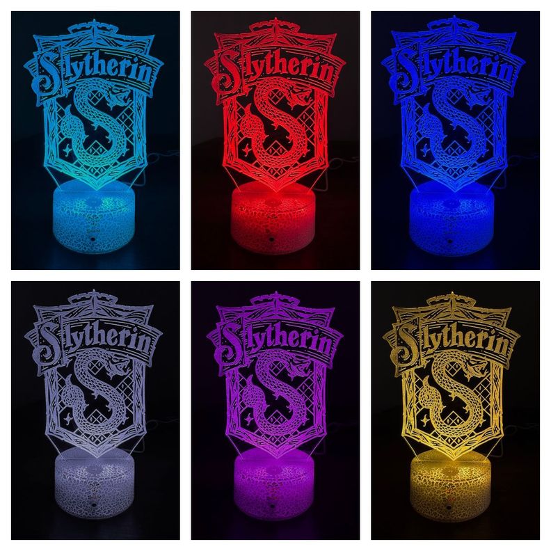Lámpara ilusión 3D De Casas De Harry Potter 7 Colores Led Integrados-1