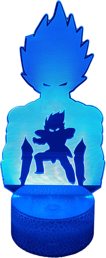 Lámpara ilusión 3D De Príncipe Vegeta 7 Colores Led Integrados-0