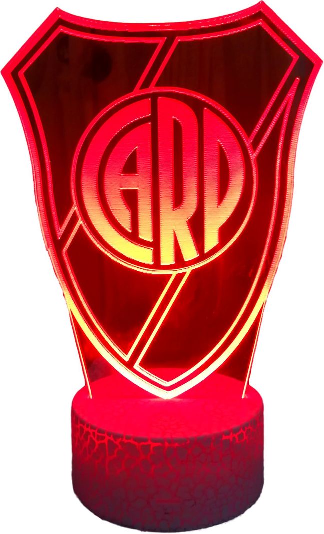 Lámpara ilusión 3D De River Plate Argentina 7 Colores Led-0