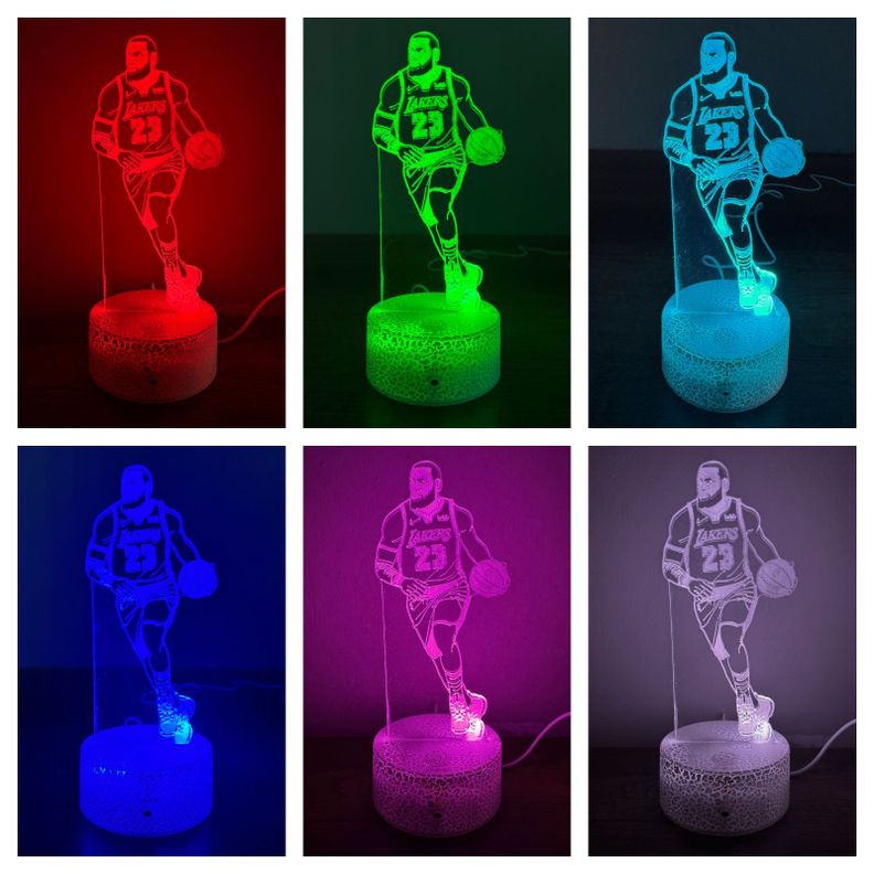 Lámpara ilusión 3D De LeBron James 7 Colores Led Basquet-1