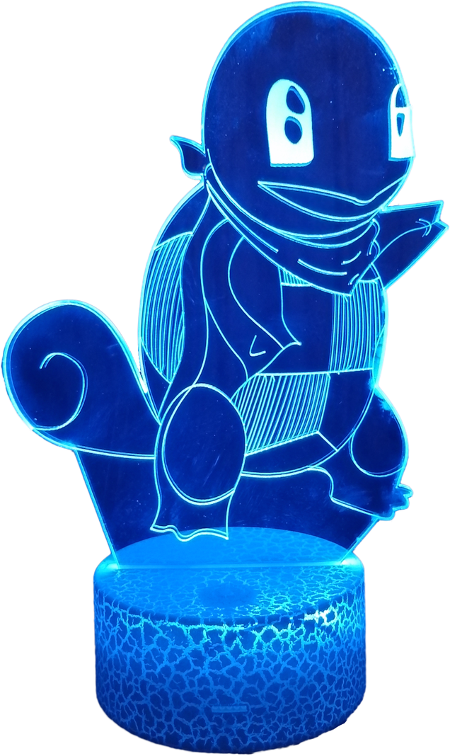 Lámpara ilusión 3D De Squirtle 7 Colores Led-0
