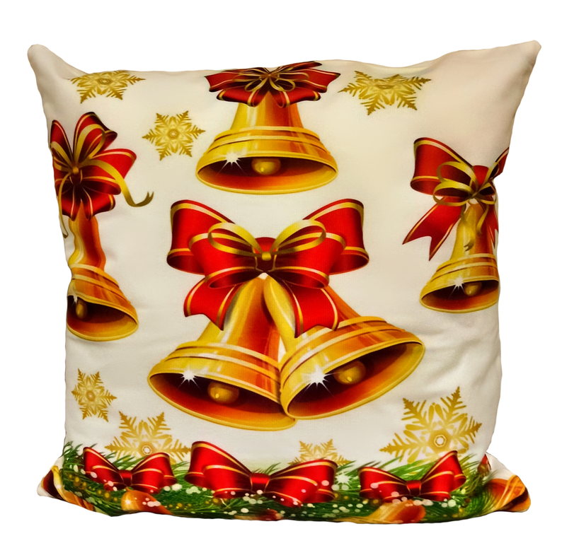 Cojín Felpa 45x45 cm De Campanas de Navidad Extra Suave -0