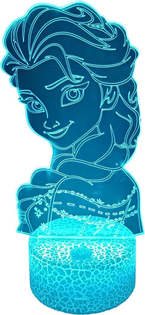 Lámpara ilusión 3D De Elsa 7 Colores Led Integrados-0
