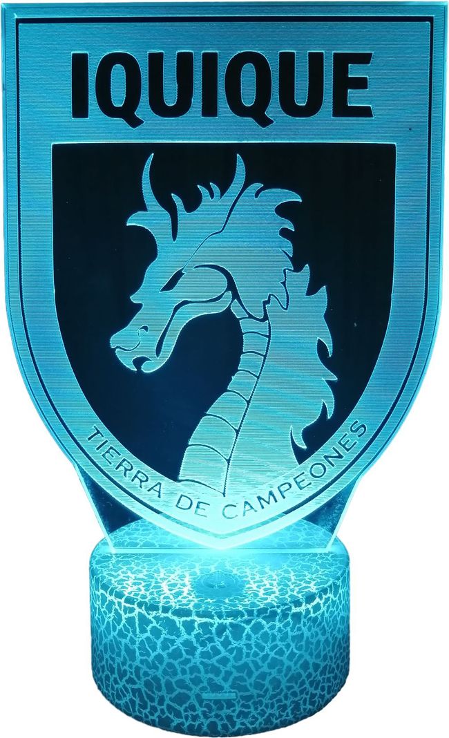 Lámpara ilusión 3D De Insignia Iquique 7 Colores Led-0