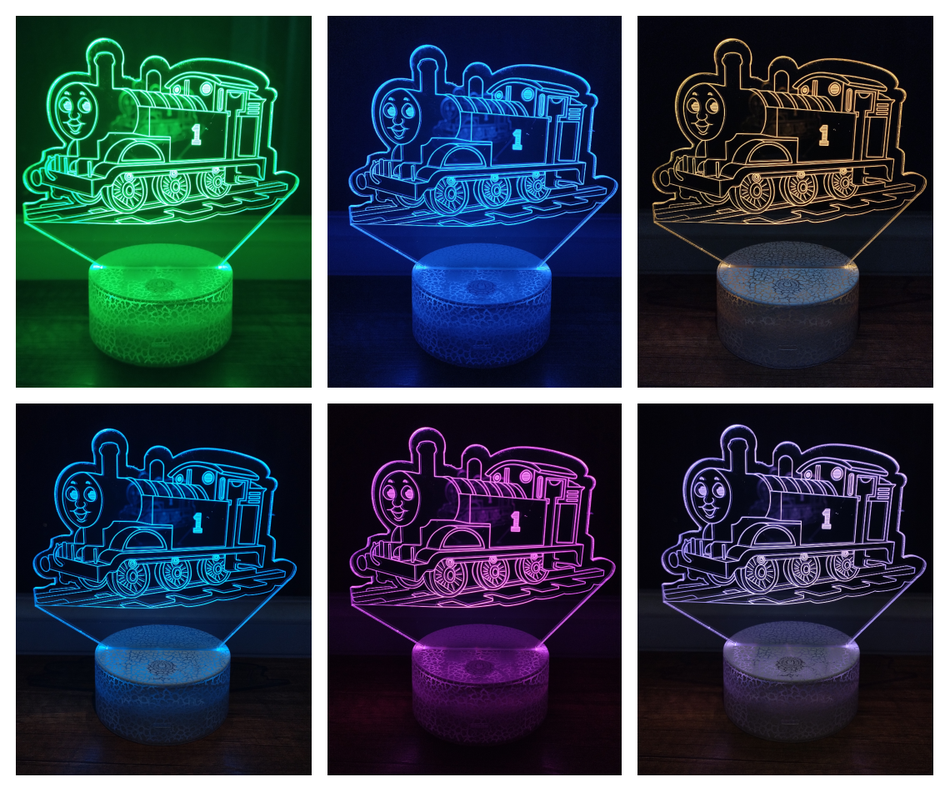 Lámpara ilusión 3D De Trencito Thomas 7 Colores Led-1