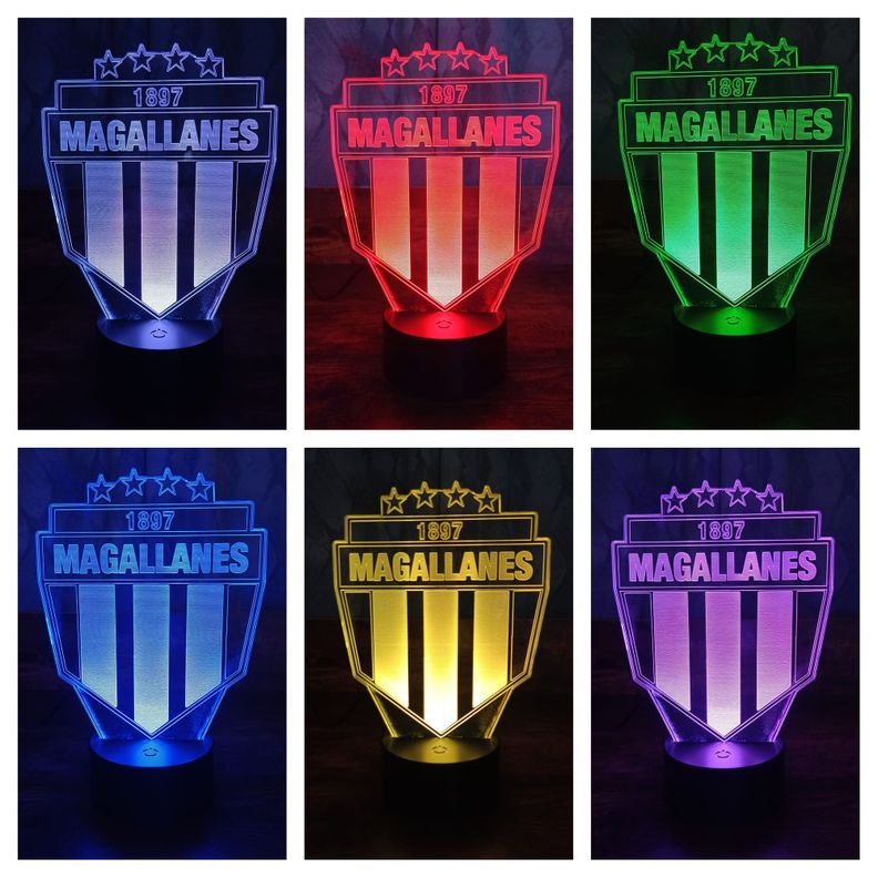 Lámpara ilusión 3D De Insignia Magallanes 7 Colores Led-1