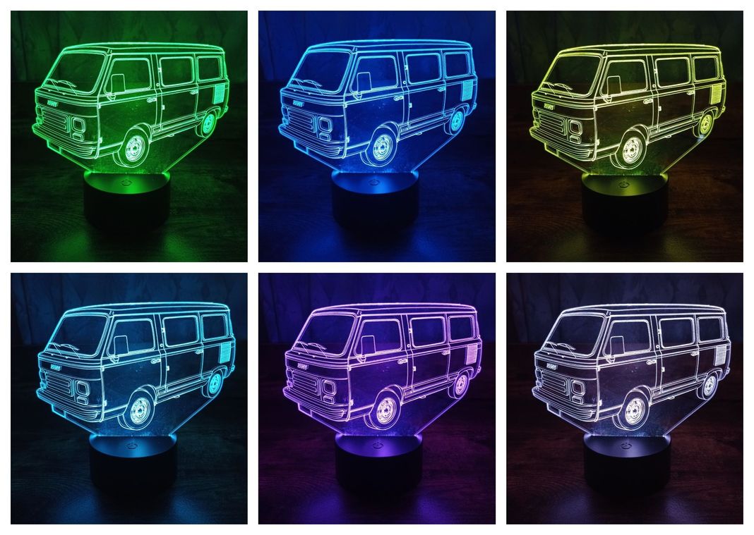 Lámpara ilusión 3D De Combi 7 Colores Led Integrados-1