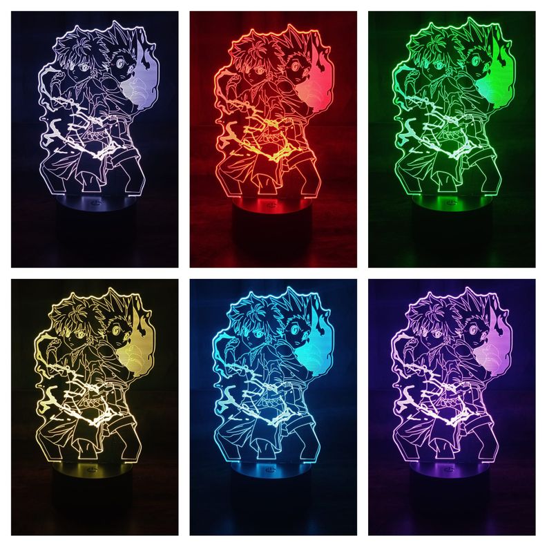 Lámpara ilusión Gon Y Killua 7 Colores Led Hunter x Hunter-1