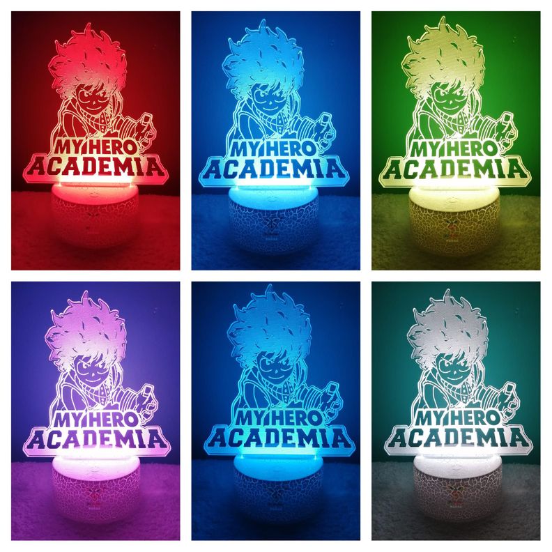 Lámpara ilusión 3D De Izuku Midoriya 7 Colores Led-1