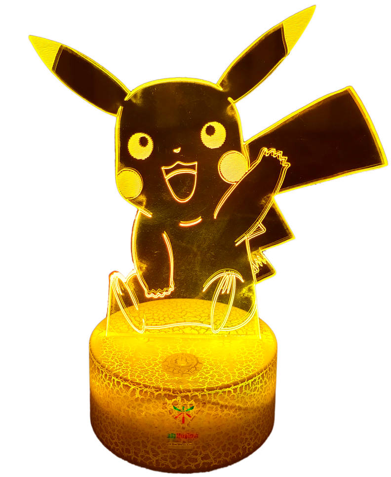 Lámpara ilusión 3D De Pikachu 7 Colores Led-0
