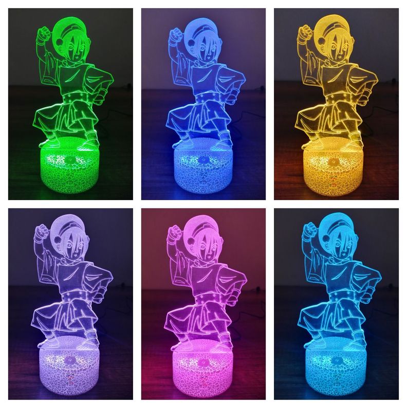 Lámpara ilusión 3D De Toph Avatar 7 Colores Led Integrados-1