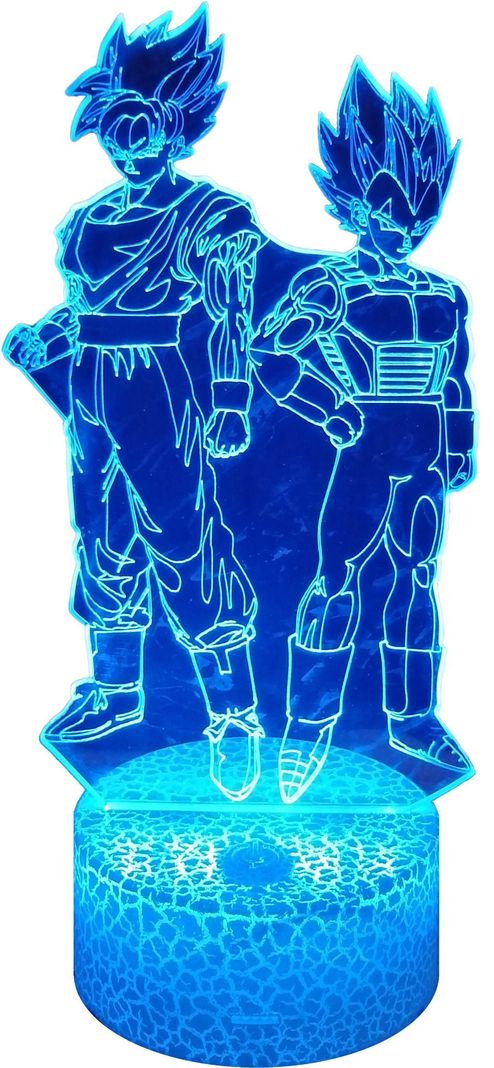 Lámpara ilusión 3D De Goku y Vegeta 7 Colores Led-0